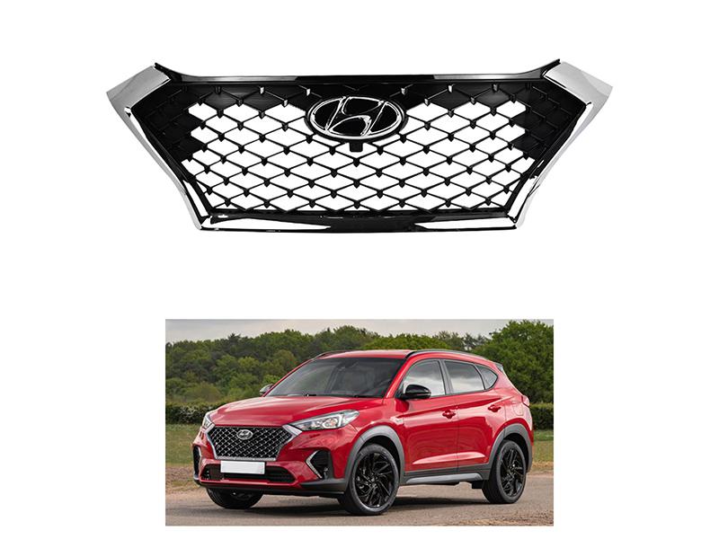 Hyundai Tucson 2020-2021 Front Mesh Grill - Chrome & Black