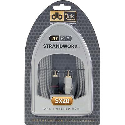 DB Link Strandworx SX20 20' RCA Cable, Translucent/Black/White
